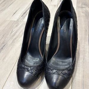 Bottega Veneta Black Woven Heels